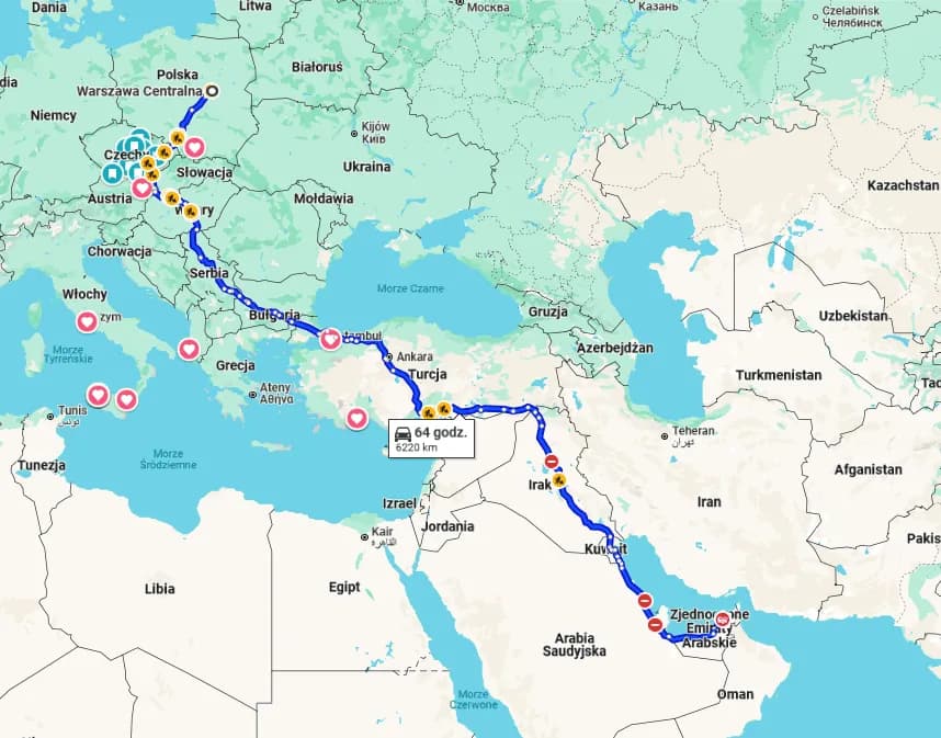 Odległość z Dubaju do Warszawy: Kluczowe informacje dla podróżnych